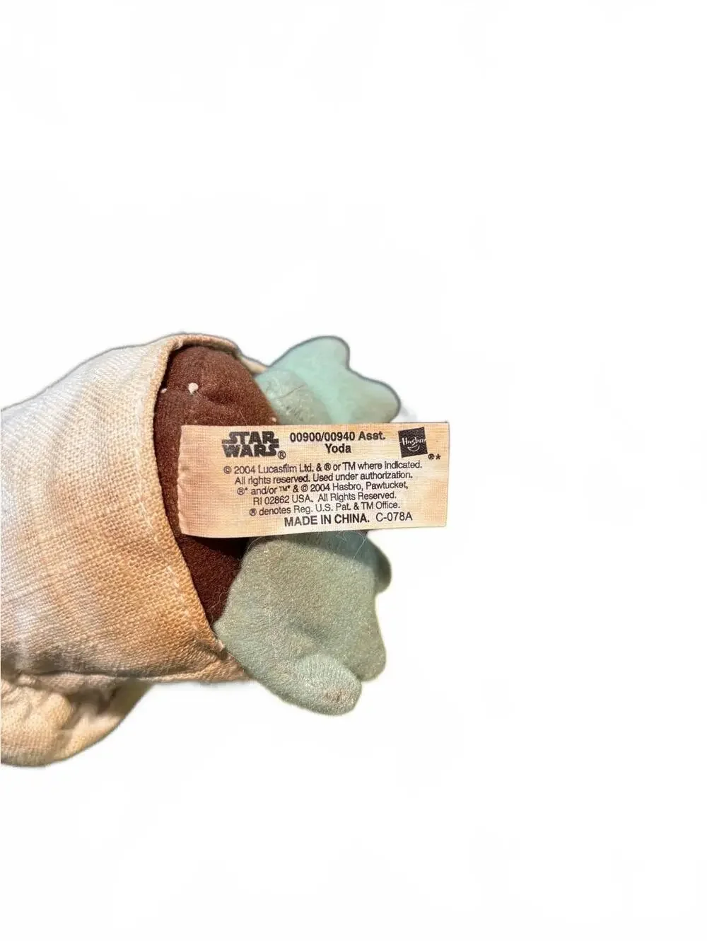 Vintage 2004 Star Wars Yoda Plush Doll with Brown Robe and T
